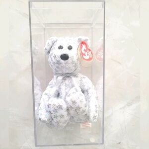 New Ty Rare Retired Beanie Baby The Beginning Bear Tag Error White Holographic
